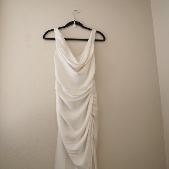 NWT Abercrombie & Fitch Pearl Cowl Neck Sleeveless Draped Maxi Dress sz Medium P - Picture 6 of 8